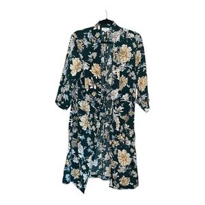 UMGEE long duster kimono oversized small-xl green floral tropical boho layering